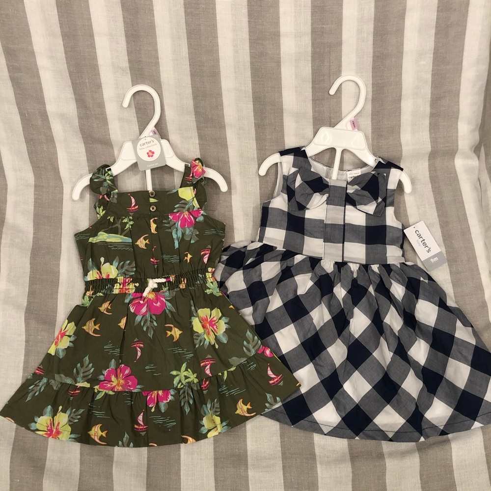 Carter’s formal plaid and tropical dress 9 months